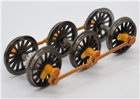 Wheelsets - weathered yellow rods & yellow cranks for Class 08 Branchline model number 32-100