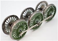 Wheelset - green with white inner & outer lining  for A1 4-6-2 Branchline model number 32-560.  our old part number 551-127