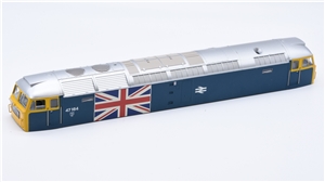 Body - 47164 in BR Blue with Union Jack Logos and Silver Roof for Class 47-Silver Anniversry Branchline model number 25-2014