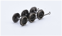 Wheelset - Black wheelset & White rims - Silver rods - Weathered - Flexi Rods (Without fly cranks) for Class 03 Branchline model number 31-360