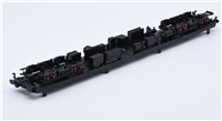MK2F Coaches Underframe - Black Beam plus bogie frames  (no pickups fitted to the frames), Coupling & Buffers 39-686DC