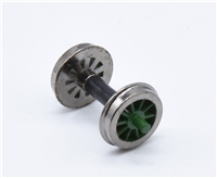 V2  split chassis Rear Pony Wheels - Green (with Stubs) - small diameter wheels 12mm 31-550