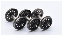 V2 & B1  split chassis Set of 3 Tender wheels - Metal Axle - Black spoked version - Not interchangeable with tenders that used plastic axles 31-550