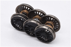 Set of 3 wheels from wheelset without Connecting rods - Black for N Class 2-6-0 Graham Farish model 372-931/932