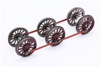Wheelset - maroon wheels with red rods for 57XX & 8750 pannier- new  Branchline model number 32-217a