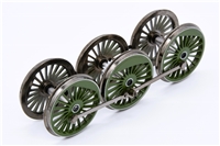 wheelset - Tornado - green with white inner & outer lining for A1 4-6-2 Branchline model number 32-550.  our old part number 551-127