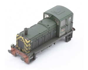 Class 03 loco body - D2383 BR Green wasp stripes weathered 371-063