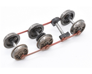 Class 14 Wheelsets - Black with Red Rods - Weathered 372-951/953