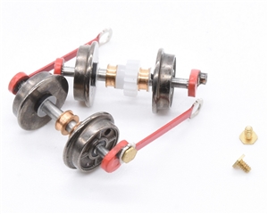 Quarry Hunslet Wheelset  - red rods & cranks 391-054